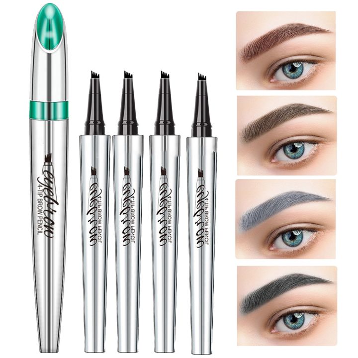 Waterproof Non Smudged Four Forked Eyebrow Pencil Ultra Fine Eyebrow ...