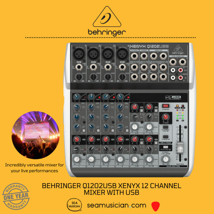 BEHRINGER Q1202USB XENYX 12 CHANNEL MIXER W/USB (Q1202USB) Lazada