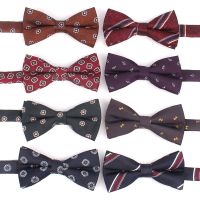 Classic Jacquard Men Bow Tie  Claret Bowtie For Men Floral Bow Ties For Business Wedding Butterfly Suits Cravats Adult Bowties Nails Screws Fasteners