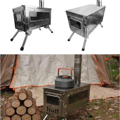 Portable Hot Tent Stove Stainless Steel Camping Stove Foldable Portable Outdoor Wood Burning Stove Heating Burner For Tent Camping Ice-fishing Cookout Hiking Travel apposite