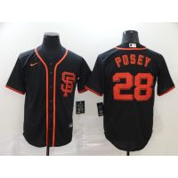 【NOV】 MLB San Francisco Giants 28 Buster Posey White Black Grey Orange Army Green Baseball Jersey