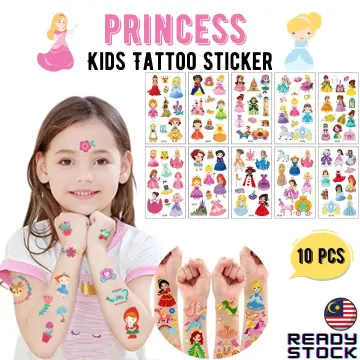 Gabby's Dollhouse Tattoo Sticker Princess Temporary Fake Kids Tatoo Girl  Arm Hands Body Waterdichte Tatouages Pour Enfants