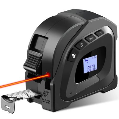 Digital Laser-Tape Measure 2-in-1, Measuring Tape, Laser-Measure 131 Ft/40M, Tape Measure 16 Ft /5M AutoLock
