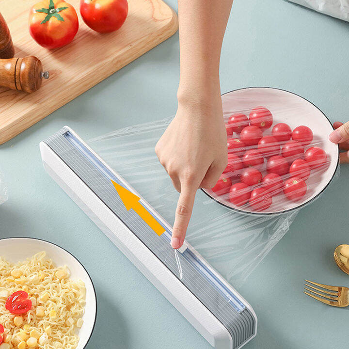 Plastic Wrap Dispenser, Refillable Cling Wrap Aluminum Foil Dispenser