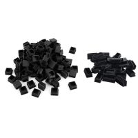 130Pcs Plastic Square Tube Inserts End Blanking Caps Black - 100pcs 20mm x 20mm &amp; 30Pcs 25X50mm