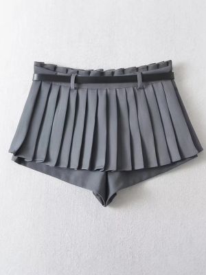 【CC】▪✓▧  Pleated Skorts Waist Layered Ruffle Skirt Shorts with Skirts for Tennis Clubwear