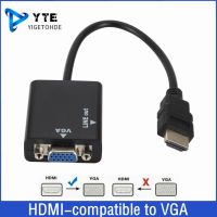 ☼▬✧ HDMI-compatible to VGA Video Converter HD 1080P Digital to Analog Adapter With 3.5Mm Audio Cable for PC Laptop HDTV Projector