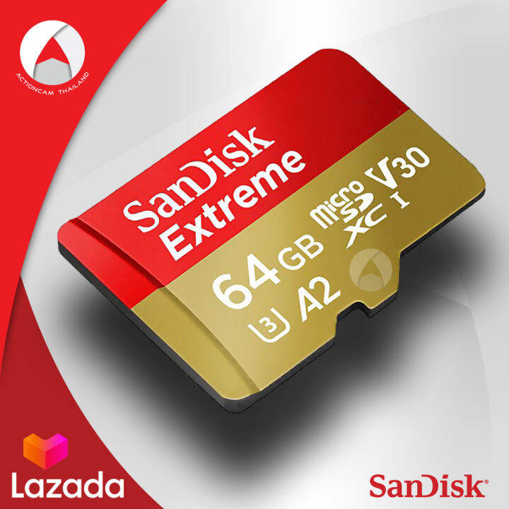 sandisk-extreme-microsdxc-card-v30-u3-a2-64gb-170mb-s-r-80mb-s-w-sdsqxah-064g-gn6gn-1-mobile-gaming-lifetime-limitedแท็บเล็ต-โทรศัพท์-มือถือ-สมาร์ทโ