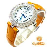 Royal Crown นาฬิกาข้อมือผู้หญิง สายหนัง รุ่น 6305-LE Gold-Yellow