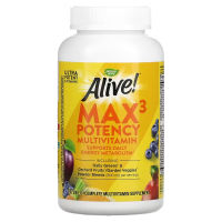 Natures Way Alive! Max3 Potency Multivitamin Supports Daily Energy Metabolism 180 Tablets Complete Supplement