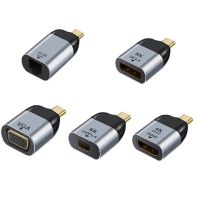 4K/8k 60Hz USB C 3.1 male to female HD video Type C to HDMI-compatible/VGAminiDP RJ45/DP Adapter Plug Converter Projection Adapters