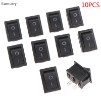 Samurry ✨Hot Sale✨ Car 10pcs 2Pin 21X15mm สวิตช์ ROCKER 6A/250VAC Power SWITCH ON-OFF Red Black White