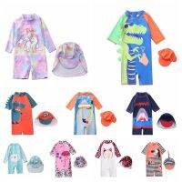 Kids Girls Unicorn Swimwear Child Boys Shark Swimsuits Newborn Baby Infant Toddler Swimming Suit with Cap