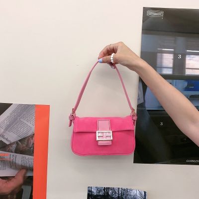 girl shoulder bag pink Retro Handbag Shoulder Totes Underarm Vintage Top Handle Bag Female Small Subaxillary Bags mini Clutch