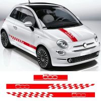 1 Set Car Hood Bonnet Stickers Body Door Side Skirt Stripes Decal for Fiat 500 Auto Decorate Vinyl Film