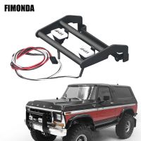 FIMONDA Metal Front Bumper with Led Light for 1/10 RC Rock Crawler TRX4 Bronco 82046-4 K5 Blazer 82076-4