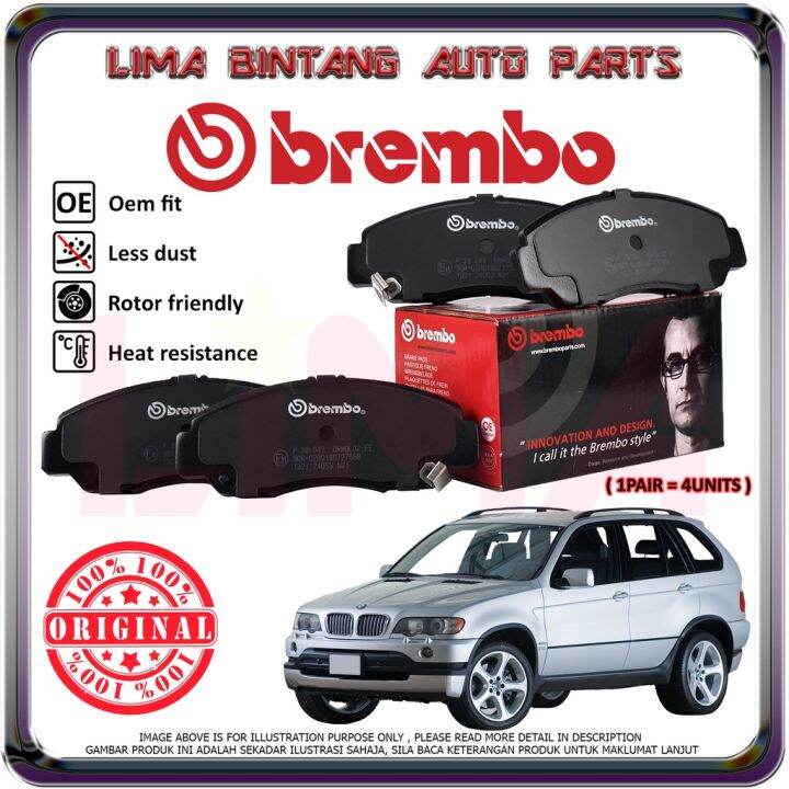 Bmw X5 E53 3.0i 4.6i 4.8i Front / Rear Brake Pads , Disc Brake Pad Brembo *Original* ( 20002006