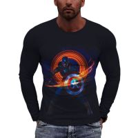 Camiseta de manga larga estilo Harajuku para hombre y mujer, camisa de gran tamaño con estampado 3D del Capitán América de Marvel, Tops geniales