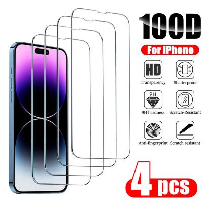 4Pcs Tempered Glass for IPhone 14 13 12 11 Pro Max Screen Protector for IPhone 11 13Mini 7 8 14 Plus SE X XS XR 14Pro Glass