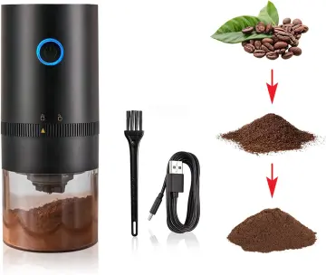 Portable Electric Burr Coffee Grinder USB Rechargeable Small Coffee Bean Grinder with Multiple Grinding Settings Automatic Conical Burr Grinder for