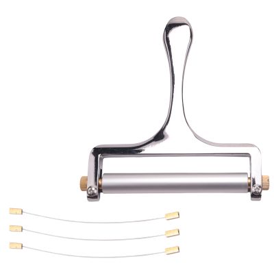 Cheese Slicer, Adjustable Thickness Heavy Cheese Slicers with Wire for Soft &amp; Semi-Hard Cheeses -4 Cutting Wire Included