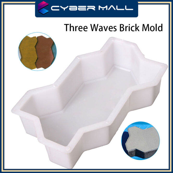 Three Waves Shape Concrete Plastic Brick Mold DIY Path Maker Walkway