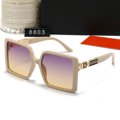 2023 new sunglasses H retro large-frame sunglasses for women vacation and leisure photos