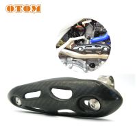 OTOM Carbon Fiber Exhaust Muffler Pipe Protection Heat Shield Cover Guard Motocross Dirt Street Bike For KTM HONDA KAWASAKI