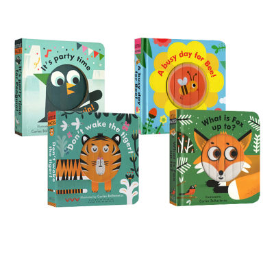 Animal series little faces changeable facial makeup hardcover three-dimensional Change Book English original picture book 4 childrens emotion picture book parent-child interaction enlightenment game operation book meet happy bear