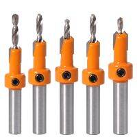 Hss Countersink Bit สำหรับงานไม้5ชิ้น/เซ็ต8มม. 10มม. อุปกรณ์ถอนสกรูคัทเตอร์ใช้กับไม้กัดงานไม้