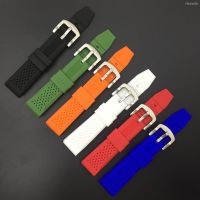 ⌚ Watch strap accessories สายนาฬิกาซิลิโคนระบายอากาศสีดำกันน้ำ 16 18 20 22 24 มม. สายนาฬิกายางขายส่งสายนาฬิกาเรซิ่น