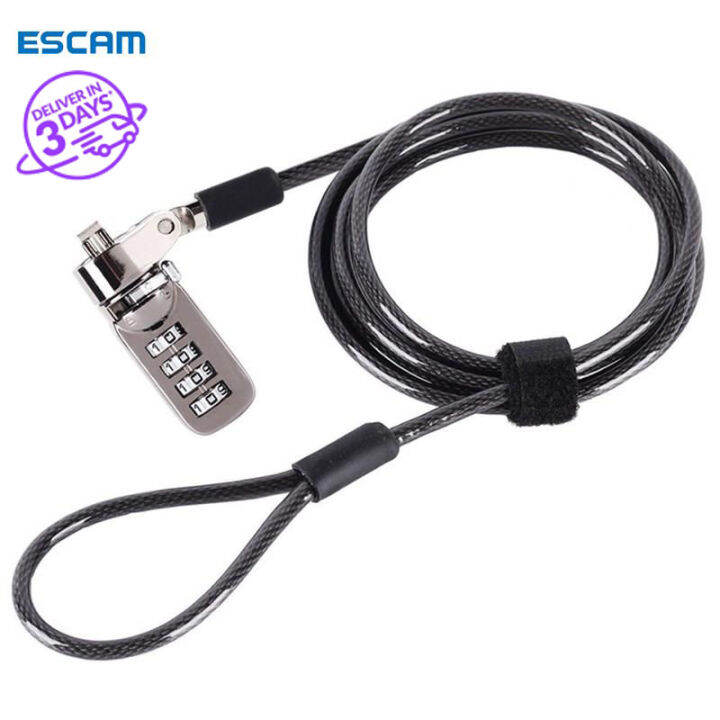 【Ready Stock】ESCAM Laptop Lock Cable Combination Notebook Lock Laptop