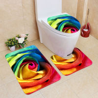 3Pcsset Bathroom Mat Set Flannel Kitchen Bath Mat Carpet Bathroom Toliet Rug Washable Toilet Seat Covers