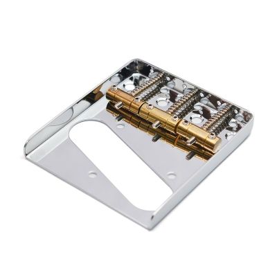 Electric Guitar Bridge with 3 Adjustable Brass Saddle 76.5*85mm for 6 String Electric Guitar Chrome