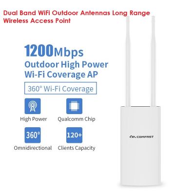 1200Mbps Dual Band 5Ghz / 2.4Ghz High Power Outdoor AP 360 Degree Omnidirectional Coverage Access Point Wifi Base Station