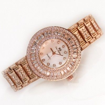 นาฬิกาข้อมือผู้หญิงประดับเพชร Rhinestone Quartz Analog