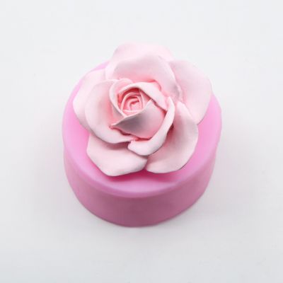 แม่พิมพ์สบู่ทำเค้กซิลิโคนรูปดอกกุหลาบ3มิติถาดแม่พิมพ์ช็อคโกแลตเค้กแต่งงานแม่พิมพ์เทียนไขดอกไม้ทำ DIY แบบโฮมเมด