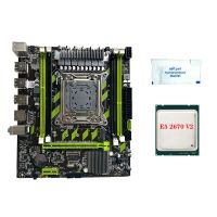 X79G PC Game Motherboard Motherboard +E5 2670 V2 CPU+Thermal Grease LGA2011 4XDDR3 RECC RAM Slot M.2 NVME PCIE X16 6XUSB2.0 SATA3.0