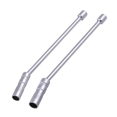 2Pcs 3/8 Swivel Magnetic Thin Wall Long Spark Plug Socket 14mm 16mm Universal Joint Extension Flexible Socket Wrench
