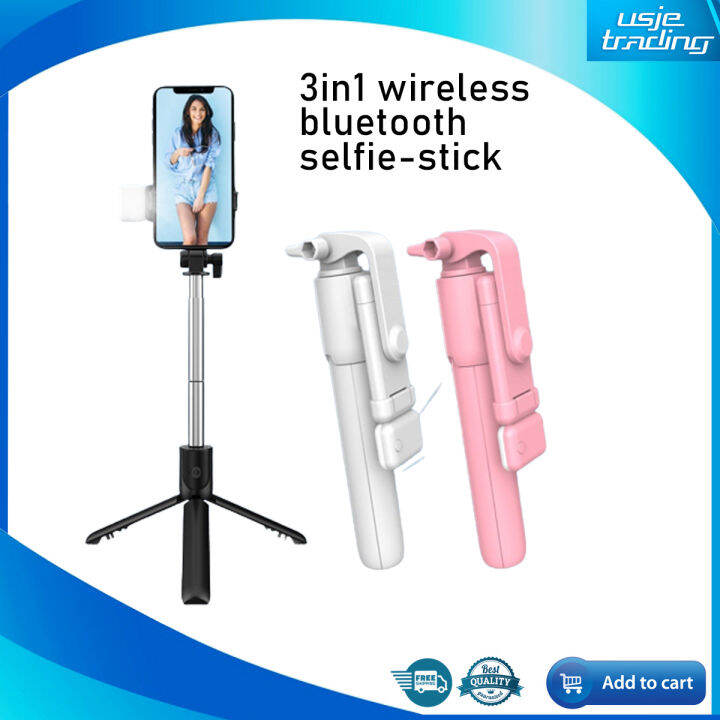 3 In 1 Wireless Bluetooth Compatible Selfie Stick With Tripod Foldable