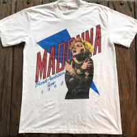 แขนสั้นโอเวอร์ไซส์เสื้อยืดแขนสั้น ทรงหลวม ลาย Madonna portrait around สไตล์ฮิปฮอป สตรีท ยุโรป และอเมริกา สําหรับผู้ชาย แ