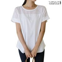 COD dhdfxcz ZANZEA Women Short Sleeve O-Neck Hollow Out Patchwork Fashion Blouse