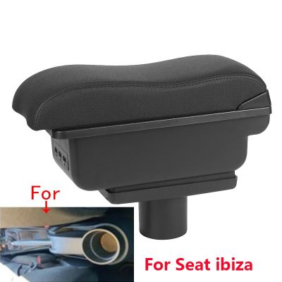 ที่เท้าแขนสำหรับที่นั่ง Ibiza สำหรับที่นั่ง6J Ibiza 6L ที่เท้าแขนในรถกล่องโค้ง Sur กล่องหนังเก็บของติดตั้งง่าย Interio