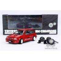 BM Creations 1:64 Toyota 1988 Starlet Turbo-S (EP71) White Red Diecast Model Car