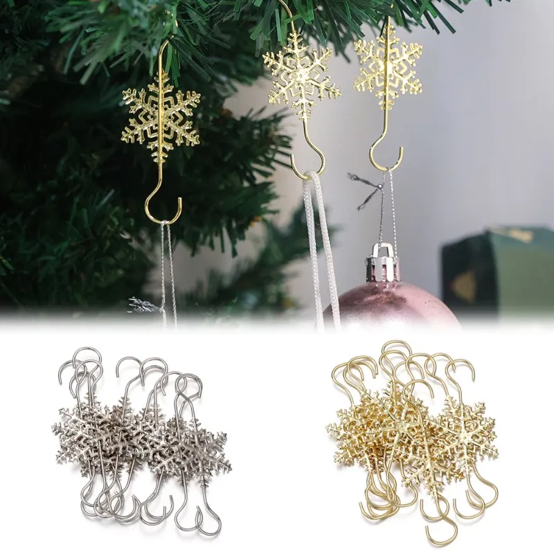 10/100Pcs Christmas Ornament Hooks Stainless Steel S-Shaped Hanger