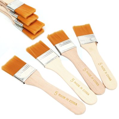 4Pcs/Set Hair Painting Brush Acrylic Paints Nylon Oil Paint Brush Watercolor Paint Drawing Art Supplies Wood Handles Paint Tools Accessories