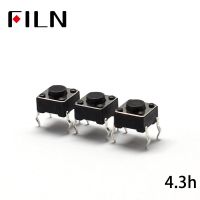 FL7-010-6*6J-H4.3 50PCS 6X6X4.3MM Tact Switch Push Button Switch 12V Copper 4PIN DIP Micro Switch For TV/Toys/home use Button