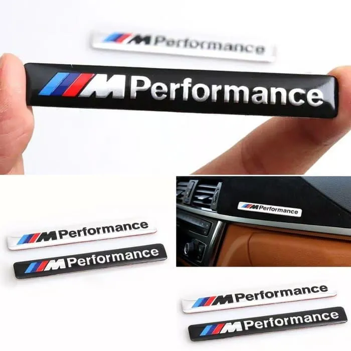 Stiker Emblem Bmw Tempel Dashboard Tulisan M Performance Aluminium