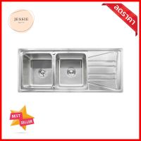 ซิงค์ฝัง 2หลุม 1ที่พัก LUCKY FLAME STB-1256 สีเงินBUILT-IN SINK LUCKY FLAME STB-1256 2B1D STAINLESS STEEL **บริการเก็บเงินปลายทาง**