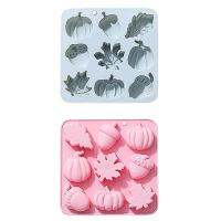 Fall Molds For Chocolate Silicone Pumpkin Leaf Oak Fruit Shap Mold 9 Cavity DIY Sugar Pudding Chocolate Hard Candies Dessert Candle Molds Ice Cube Tray classical